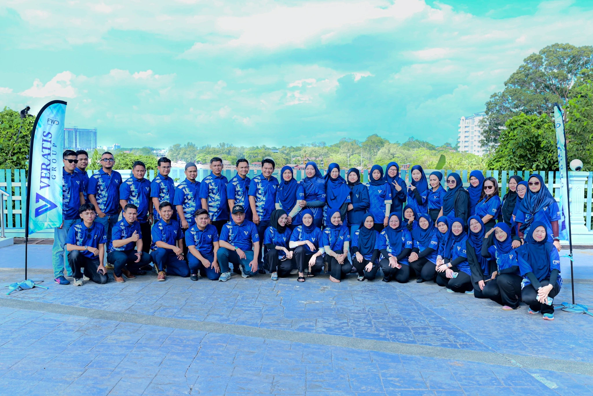 Veratis team together at an outdoor team event